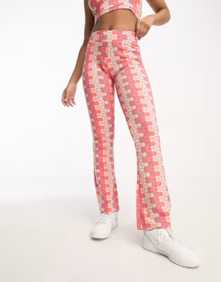 Fila flared trousers in flower check pattern | ASOS | ASOS (Global)