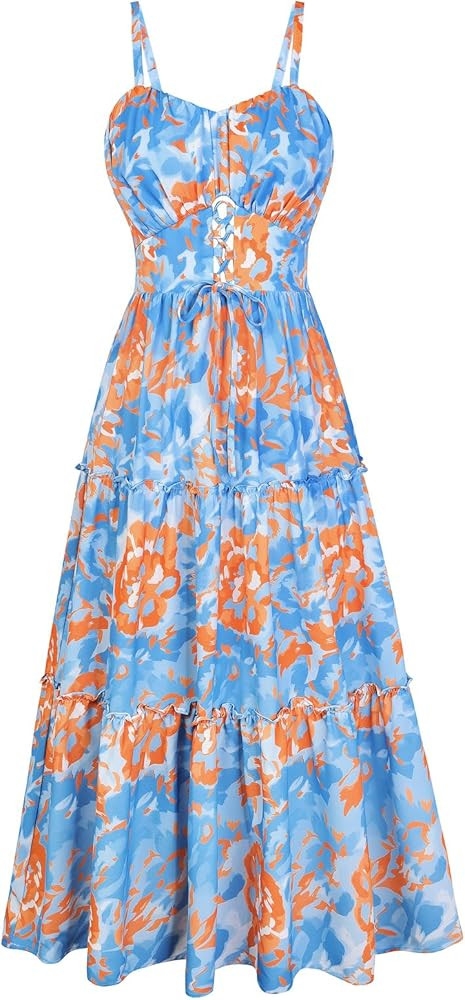 GRACE KARIN Womens Summer Floral Maxi Dresses 2026 Casual Long Flowy Sundresses Beach Tropical Bo... | Amazon (US)