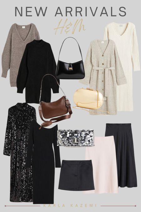 New Arrivals at H&M! I love shopping here, they always have such a great mix of basics, classic pieces, and trendy looks at amazing prices! A lot of these pieces are great for fall and for transitioning into winter💕






Affordable fashion, Fall basics, Fall must haves, Fall outfit, Fall transition pieces, winter transition pieces, cardigan, pull over sweater, sweater dress, satin skirt, pink satin skirt, black satin skirt, black little dress, body con dress, holiday dress, cocktail dress, black mini skirt, black bag, brown shoulder bag, gold purse, sequins purse, midi skirt, mini skirt,cute fall outfit, chic style, trendy style, easy outfits, new arrivals, Karla Kazemi, Latina.


#LTKHoliday #LTKmidsize #LTKfindsunder100