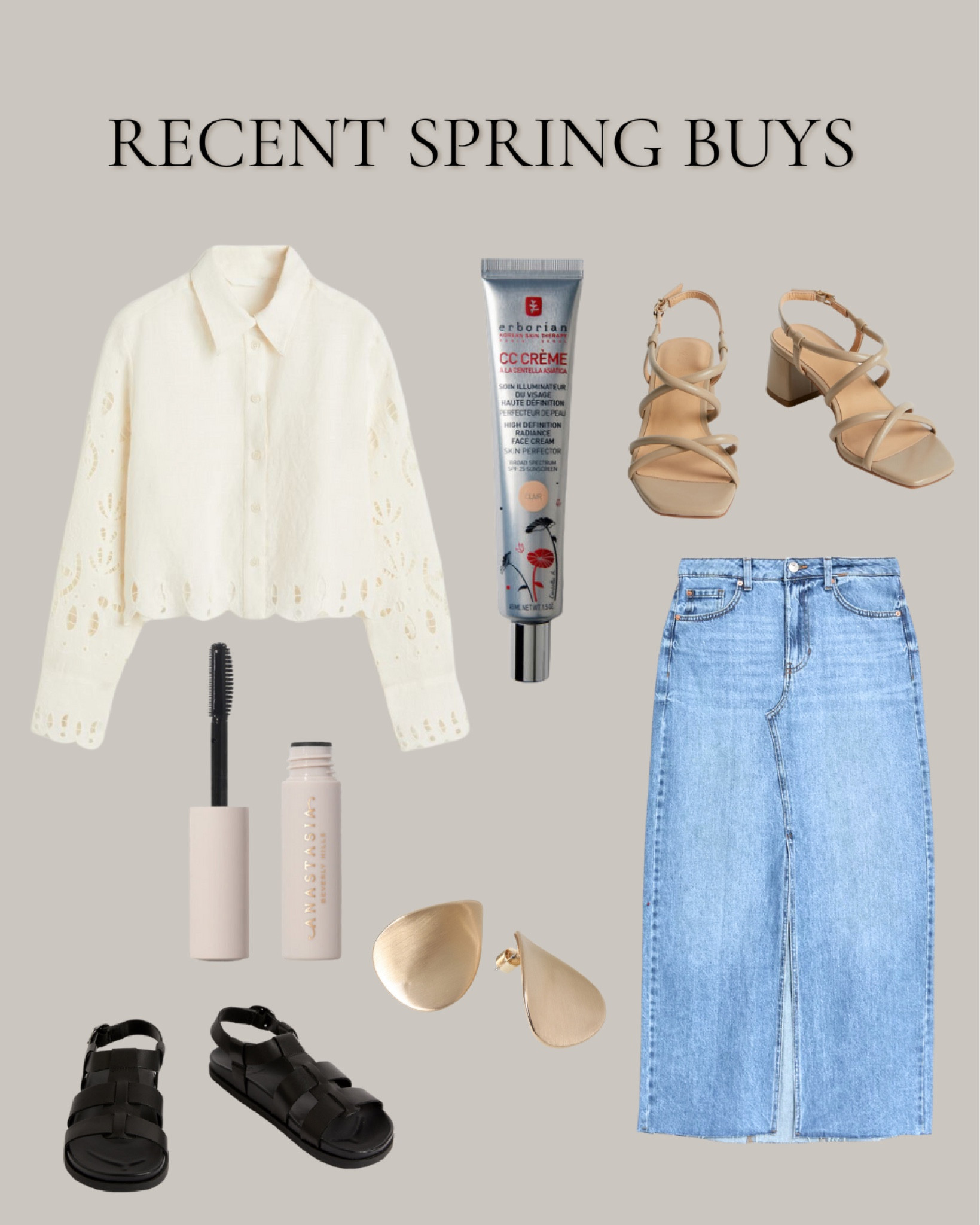 Spring beauty & wardrobe staples I’ve picked up over the past few weeks 

eborian cc cream, brown sugar freeze, spring beauty, linen blouse, denim maxi skirt, heeled sandals, fisherman sandals 

#LTKbeauty #LTKstyletip #LTKeurope