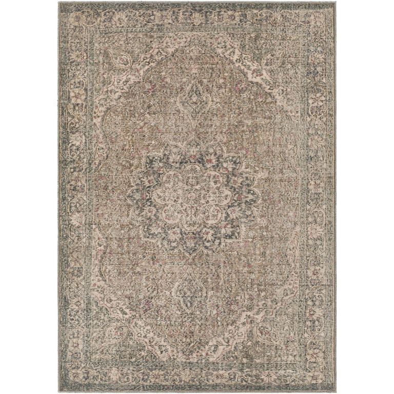 Art of Knot Cacia Brown Traditional 8' x 10' Machine Washable Area Rug - Walmart.com | Walmart (US)