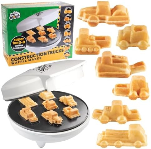 Construction Trucks Mini Waffle Maker- Make 7 Different 3D Vehicle Shaped Pancakes Feat a Bulldoz... | Amazon (US)