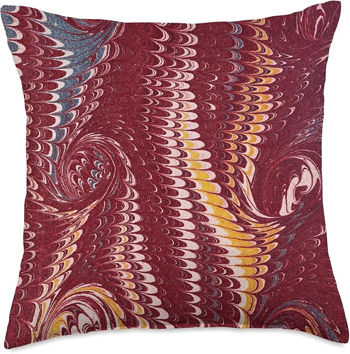Bibliography Themed Marbled Booklover Design Throw Pillow | Amazon (US)