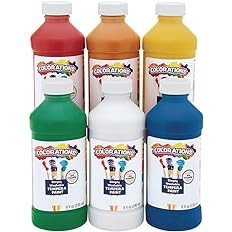 Colorations Washable Tempera Paint, Set of 6 Colors, 8 oz. each, Non-Toxic Paint | Amazon (US)