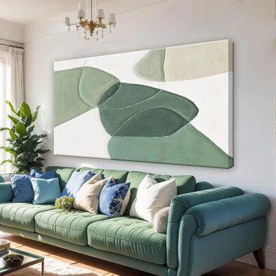 Green Wall Art Decor Green Boho Wall Art Minimalist Wall Art Geometric Canvas Artwork Paintings Wall Decor Modern Home Bedroom Art Office Decor 20"X 4 | Wayfair North America