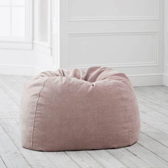 west elm x pbt Distressed Velvet Light Pink Bean Bag Chair Slipcover | Pottery Barn Teen
