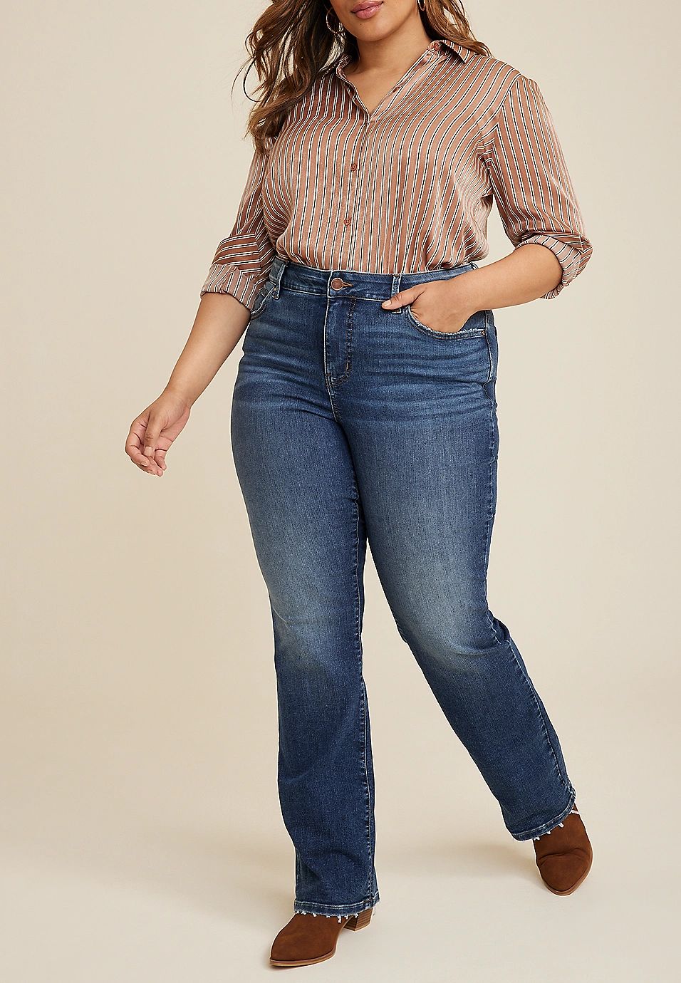 Plus Size m jeans by maurices™ Everflex™ Curvy High Rise Slim Boot Jean | Maurices