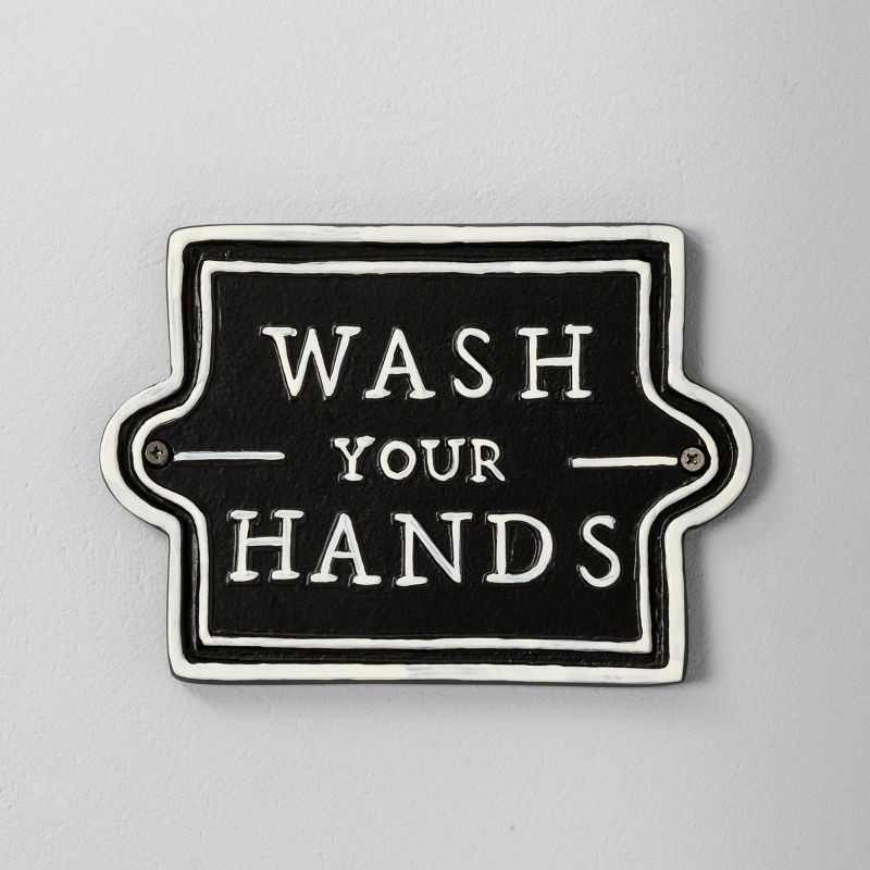 'Wash Your Hands' Wall Sign Black/White - Hearth & Hand™ with Magnolia | Target