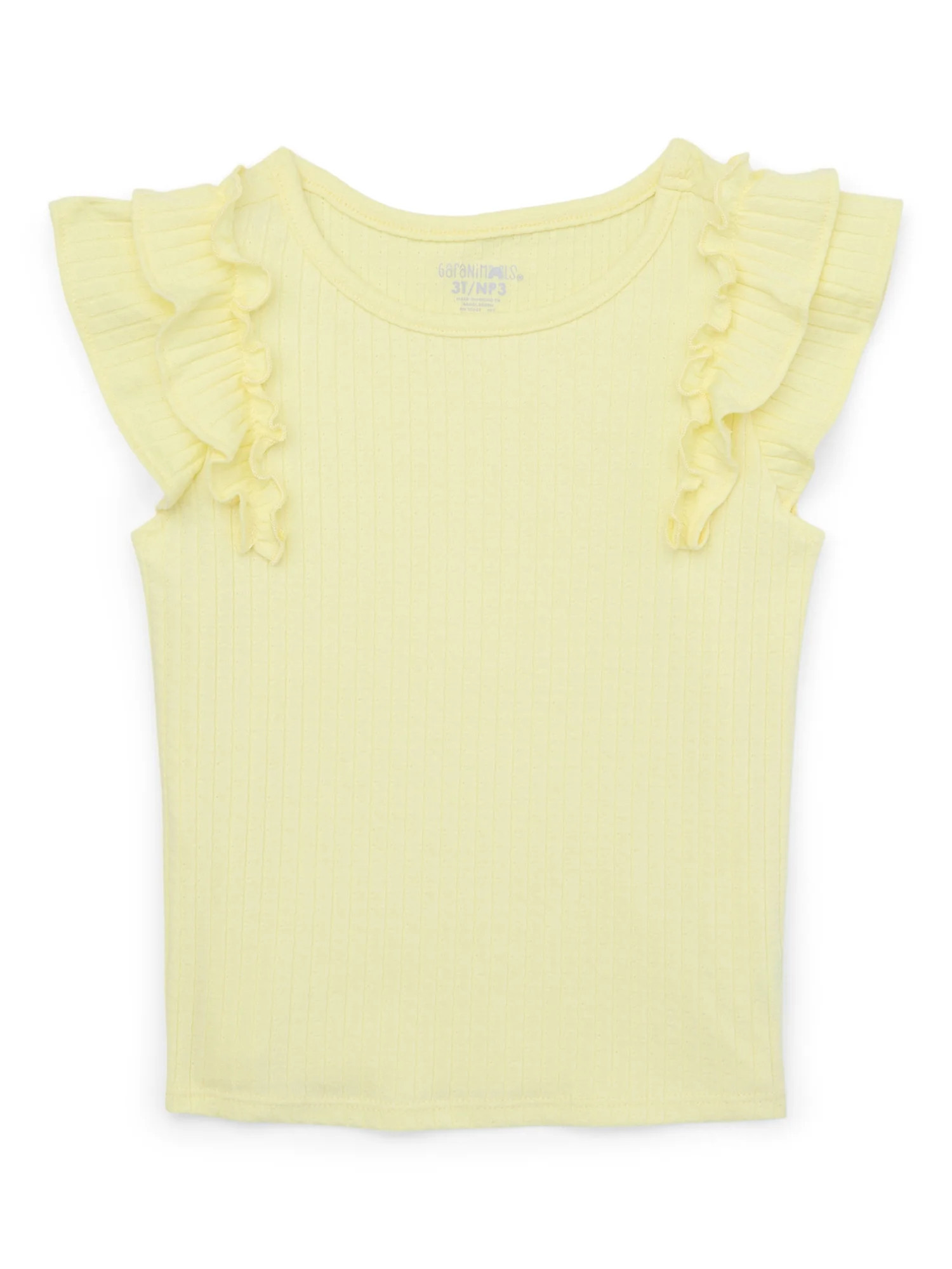 Garanimals Toddler Girl Ruffle Sleeve Rib Top, Sizes 18M-5T | Walmart (US)