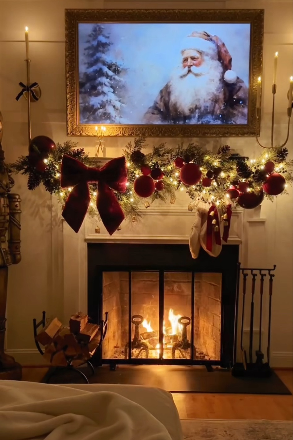 Christmas mantle at night 🫶🏼

#LTKSeasonal #LTKhome #LTKHoliday