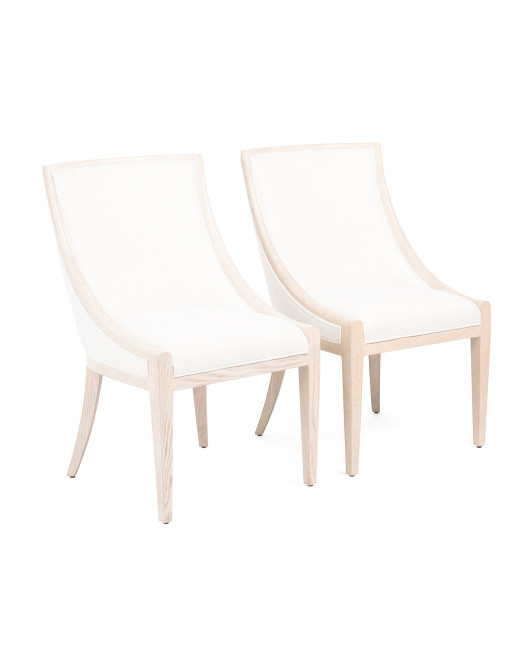 2pk Surrey Solid Oak Frame Upholstered Arm Chairs | TJ Maxx