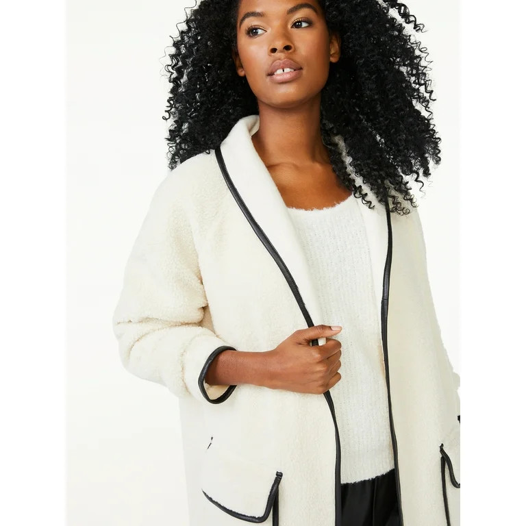 Scoop Women's Faux Sherpa Duster Jacket | Walmart (US)