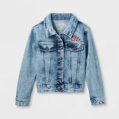 Girls' Barbie Denim Jacket - Blue | Target