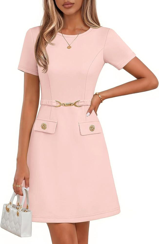 MEROKEETY Women's Summer Business Casual Work Office Mini Dress | Amazon (US)