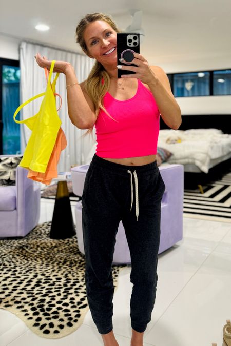 3 pack of these cute stretchy tanks for $22
Very similar to Free people movement ones I have. Also the best joggers I’ve ever had. Tanks are size M/L joggers are small 

#LTKfitness #LTKActive #LTKfindsunder50