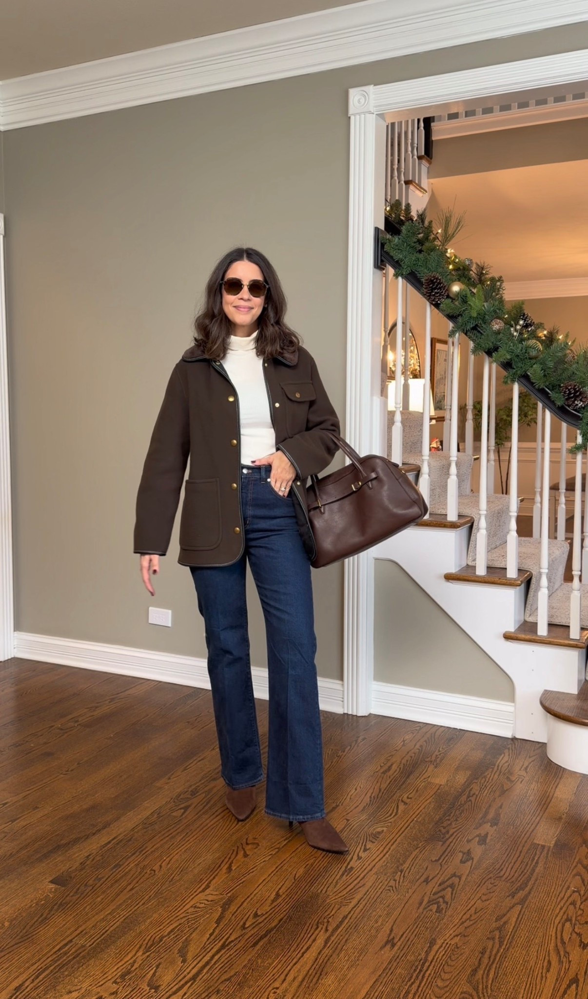 Bootcut jeans styled for winter
Wool jacket - my favorite for Winter! I’m wearing a size medium
Jeans run TTS
top size medium
Boots TTS
#madewell #madewellpartner #ad

#LTKFindsUnder50 #LTKHoliday #LTKFindsUnder100