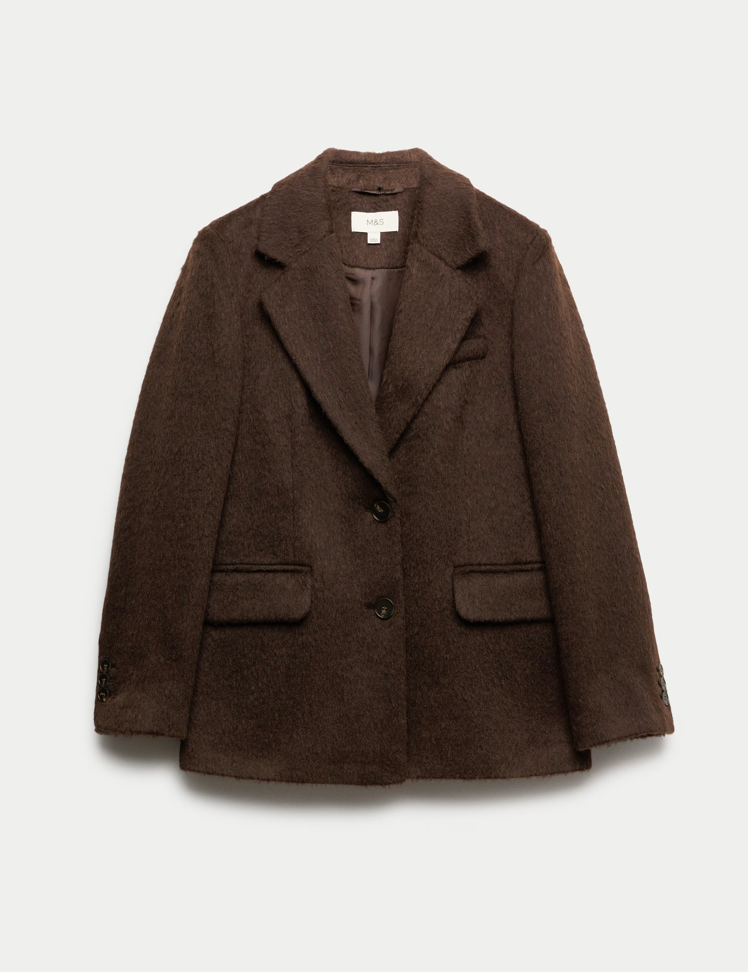 Wool blend brushed blazer | Marks & Spencer (UK)
