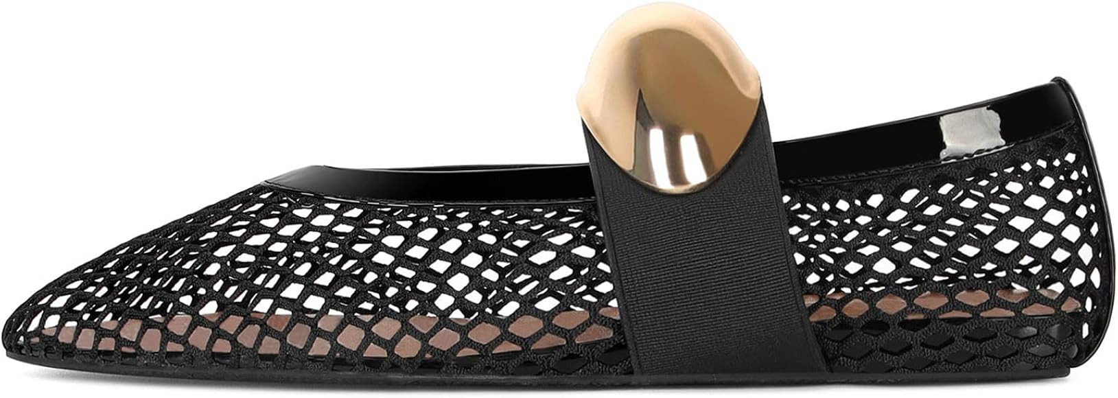 MICIFA Women's Mesh Ballet Flats Fishnet Ballerina Flats Buckle Strap Mary Jane Flats Causal Dail... | Amazon (US)