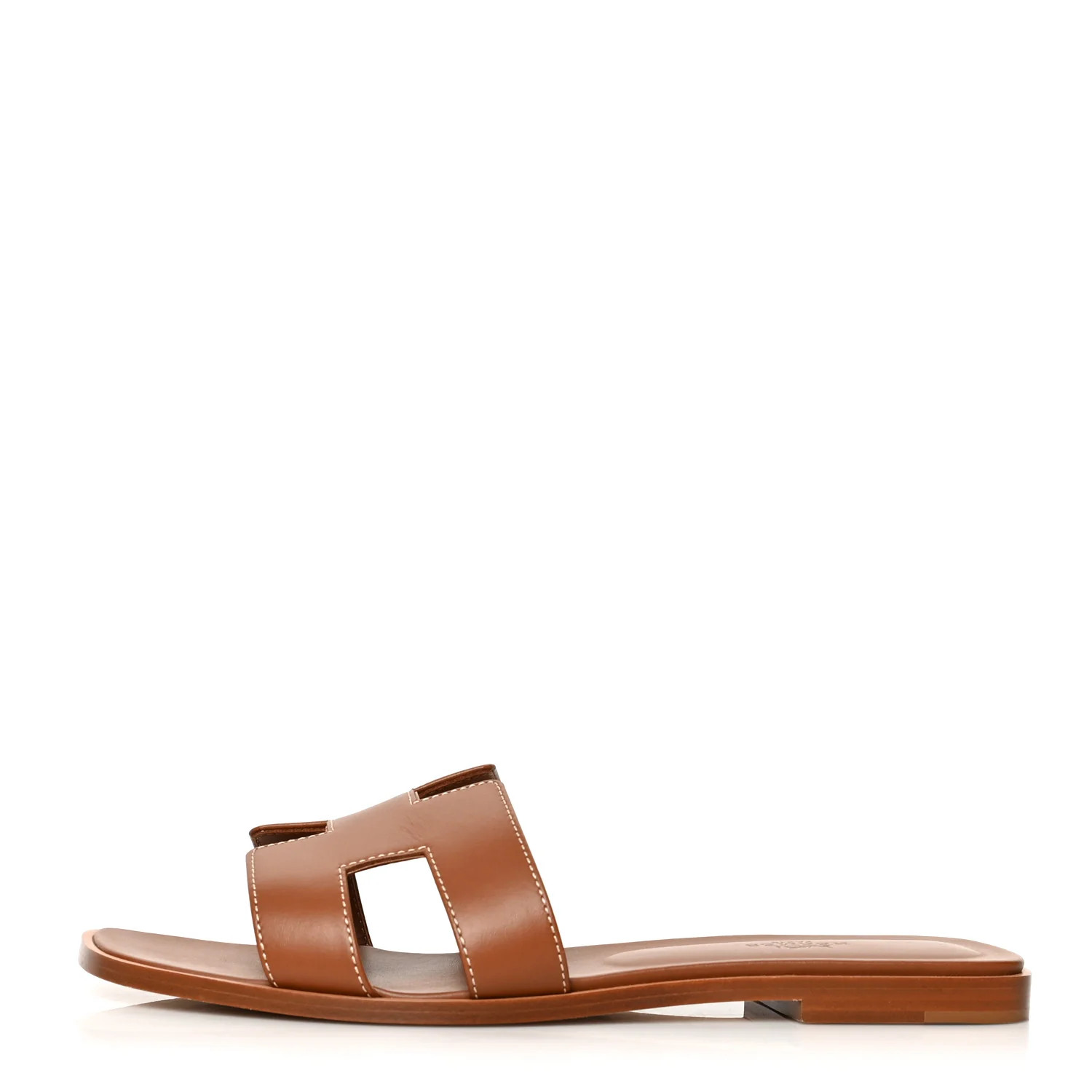 HERMES Box Calfskin Oran Sandals 39 Gold | FASHIONPHILE (US)