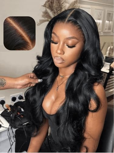 UNICE Glueless Wigs Human Hair Pre Plucked Pre Cut Lace 5x5 Thin HD Lace Closure Wig Body Wave Human Hair Wig Bleached Knots Match All Skin Tones 180% Density 22 inch | Amazon (US)