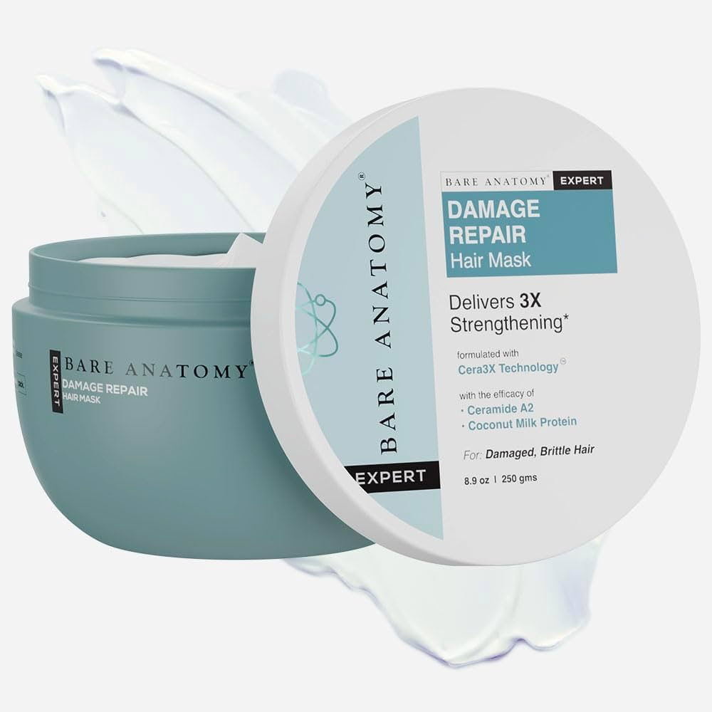 Bare Anatomy Damage Repair Hair Mask | 3x Strengthening Powered By Ceramide A2 & Coconut Milk Pro... | Amazon (US)