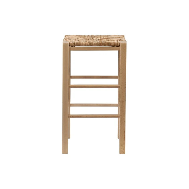 Linon Ivica 24.4" Backless Counter Stools, Set of 2, Natural with Handwoven Rush Seat | Walmart (US)