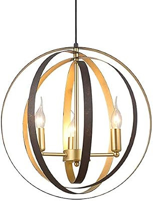 Vintage Spherical Farmhouse Chandelier for Dining Room, 19.68" Industrial Pendant Light for Kitch... | Amazon (US)