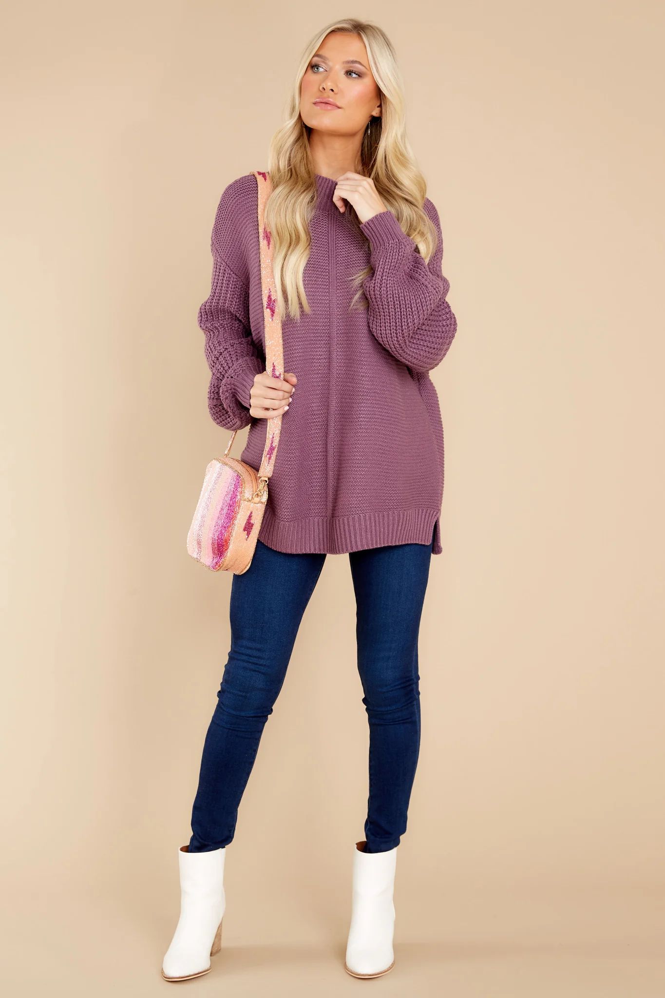 Simplest Moments Dusty Purple Sweater | Red Dress 