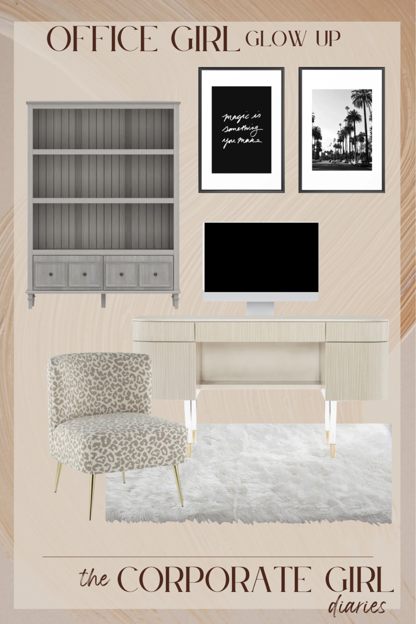 Chic home office goals. Stylish office chair and home office desk for boss babes. Cute art prints for your office decor. Home decor for your office interior design ideas 

#LTKHome #LTKWorkwear #LTKxWayDay