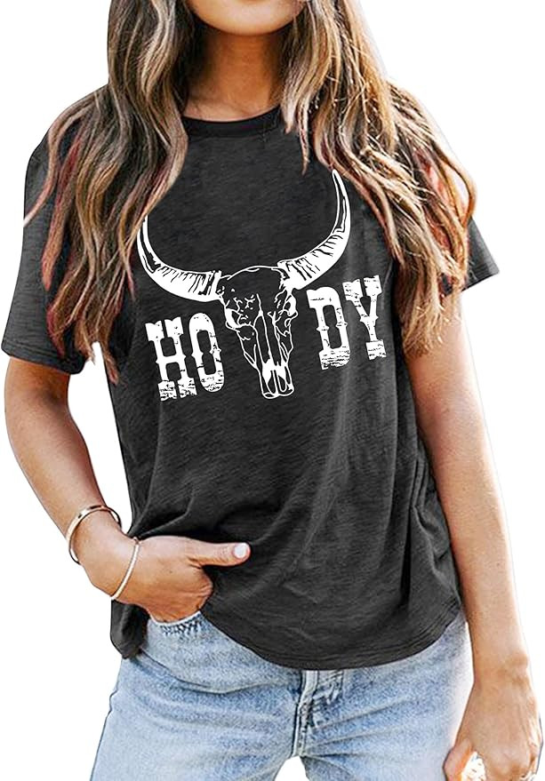 Howdy Cowgirl Shirt Women Western Vintage Country Southern Graphic Tops Tees Casual Short Sleeve ... | Amazon (US)