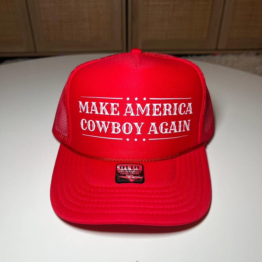 Western Trucker Hat, Make America Cowboy Again Trucker Hat, MAGA Hat, Retro Trucker Hat, Fourth o... | Etsy (US)