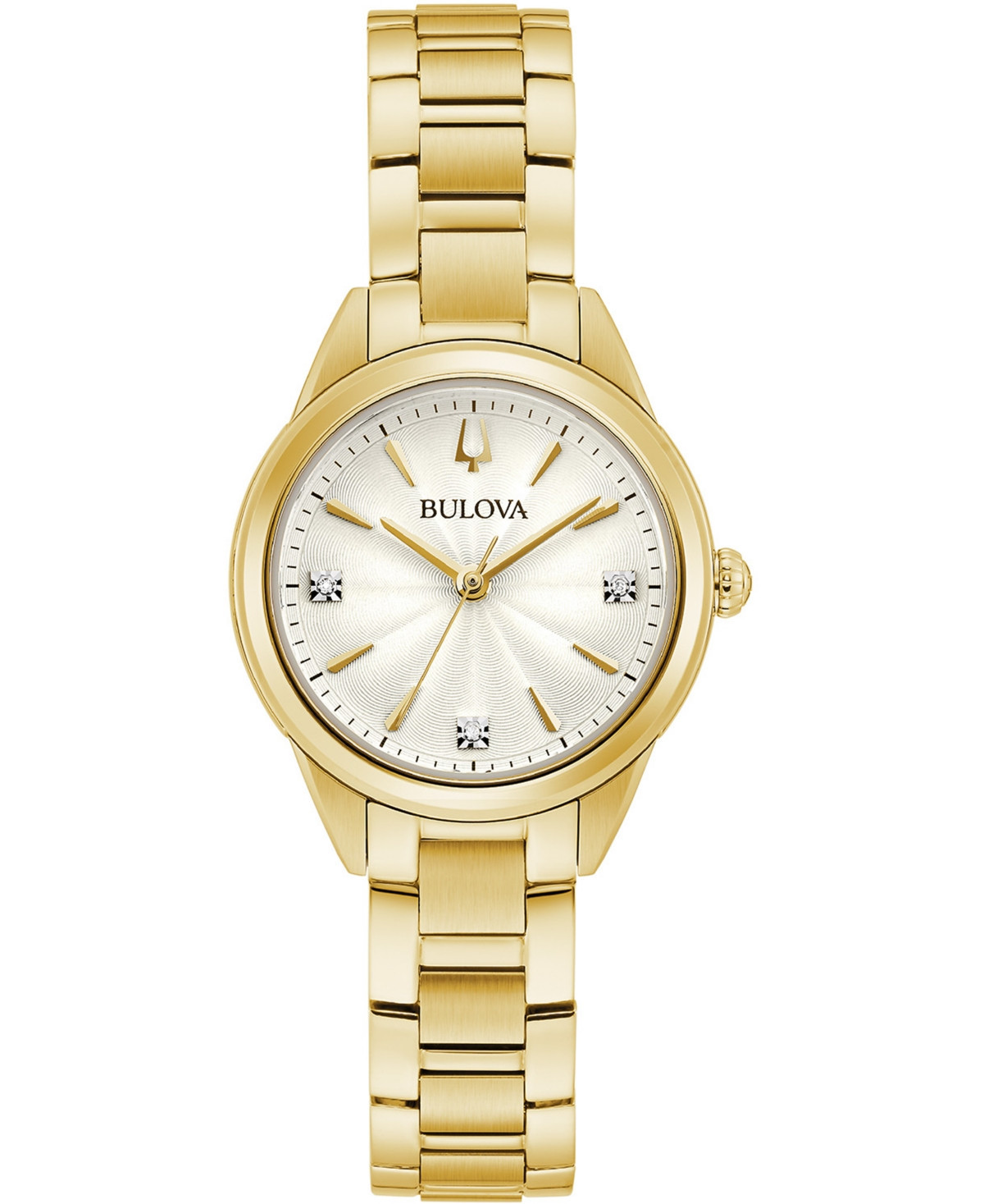 Bulova Women's Sutton Diamond-Accent Gold-Tone Stainless Steel Bracelet Watch 28mm - Gold | Macy's