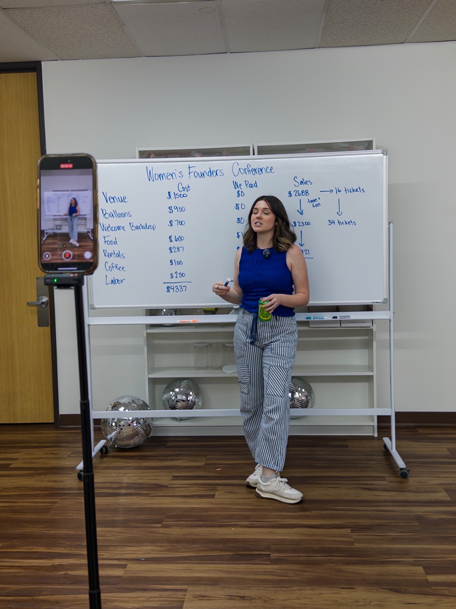 Office supplies! 
Whiteboard that rolls plus mic used for recording videos 
