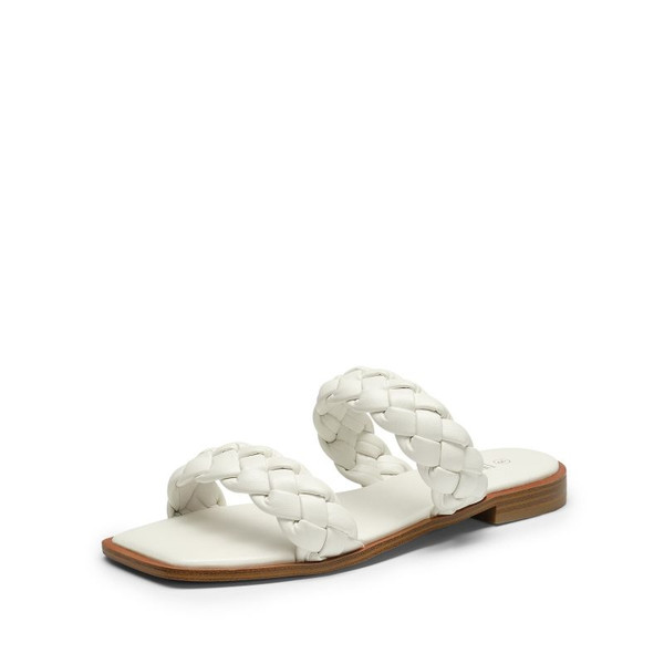 Two Straps Square Toe Braided Flat Sandals | Dream Pairs