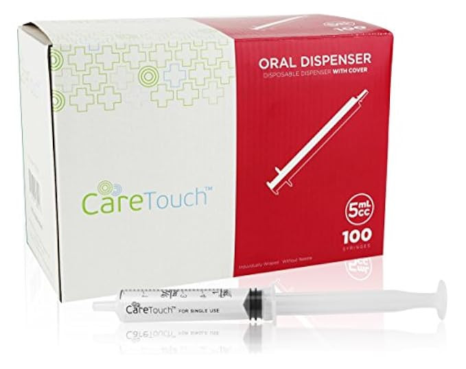 5ml Oral Dispenser with Cover- 100 Medicine Syringes by Care Touch (No needle) | Amazon (US)
