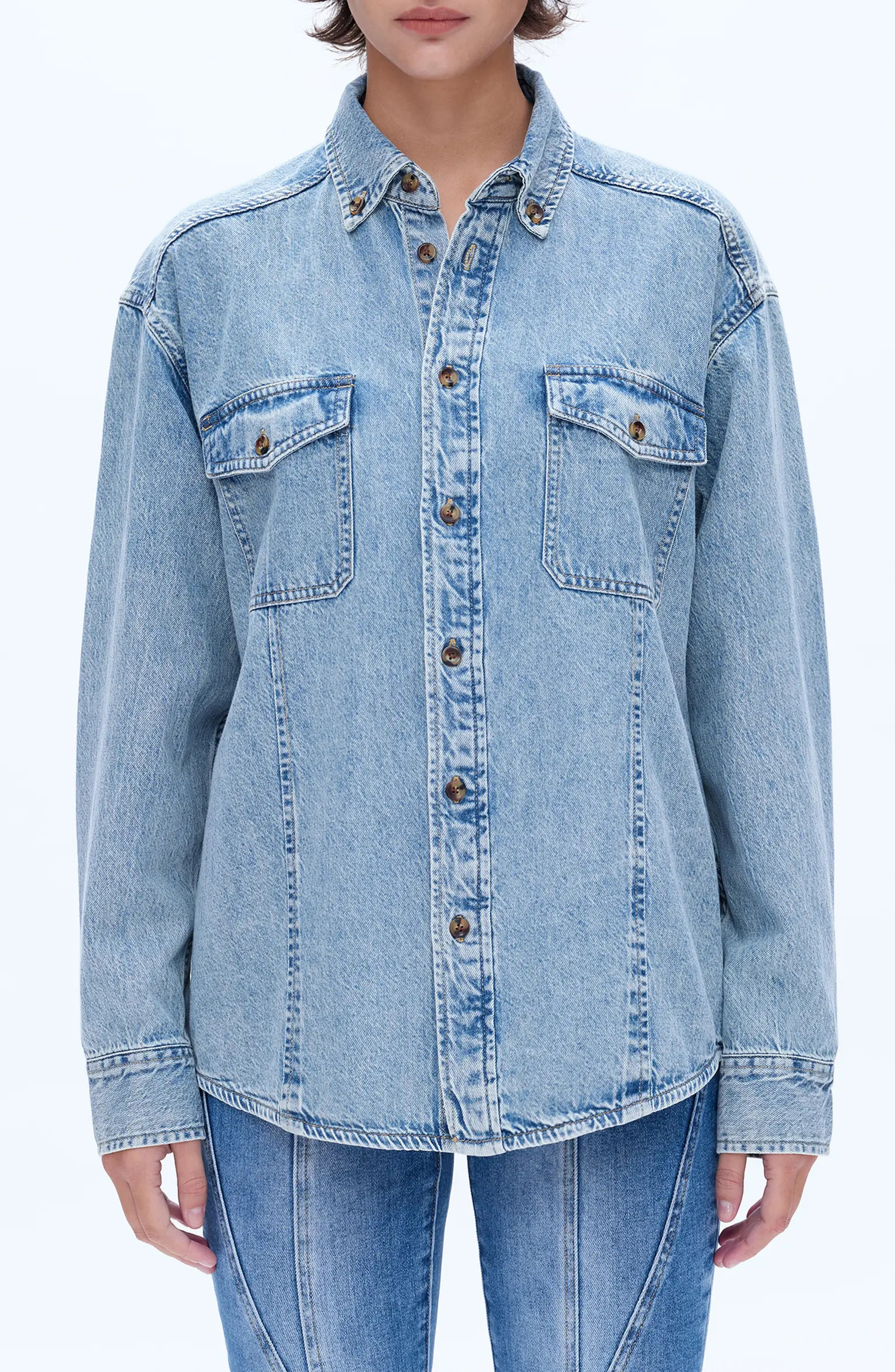 Oversize Denim Button-Up Shirt | Nordstrom