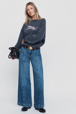 Pilcro Nico Mid Rise Flare Leg Jeans | Anthropologie (US)