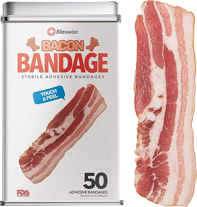 BioSwiss Bandages, Bacon Shaped Self Adhesive Bandage Set, Latex Free, Sterile Wound Care, 50 Cou... | Amazon (US)