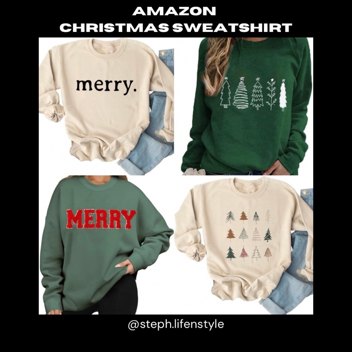 Amazon - women’s Christmas sweatshirts 🎄
#amazon #christmas #sweatshirt #merry #comfy #cozy #like #comment #save #share #follow 

#LTKHoliday #LTKSeasonal

#LTKFindsUnder100 #LTKFindsUnder50