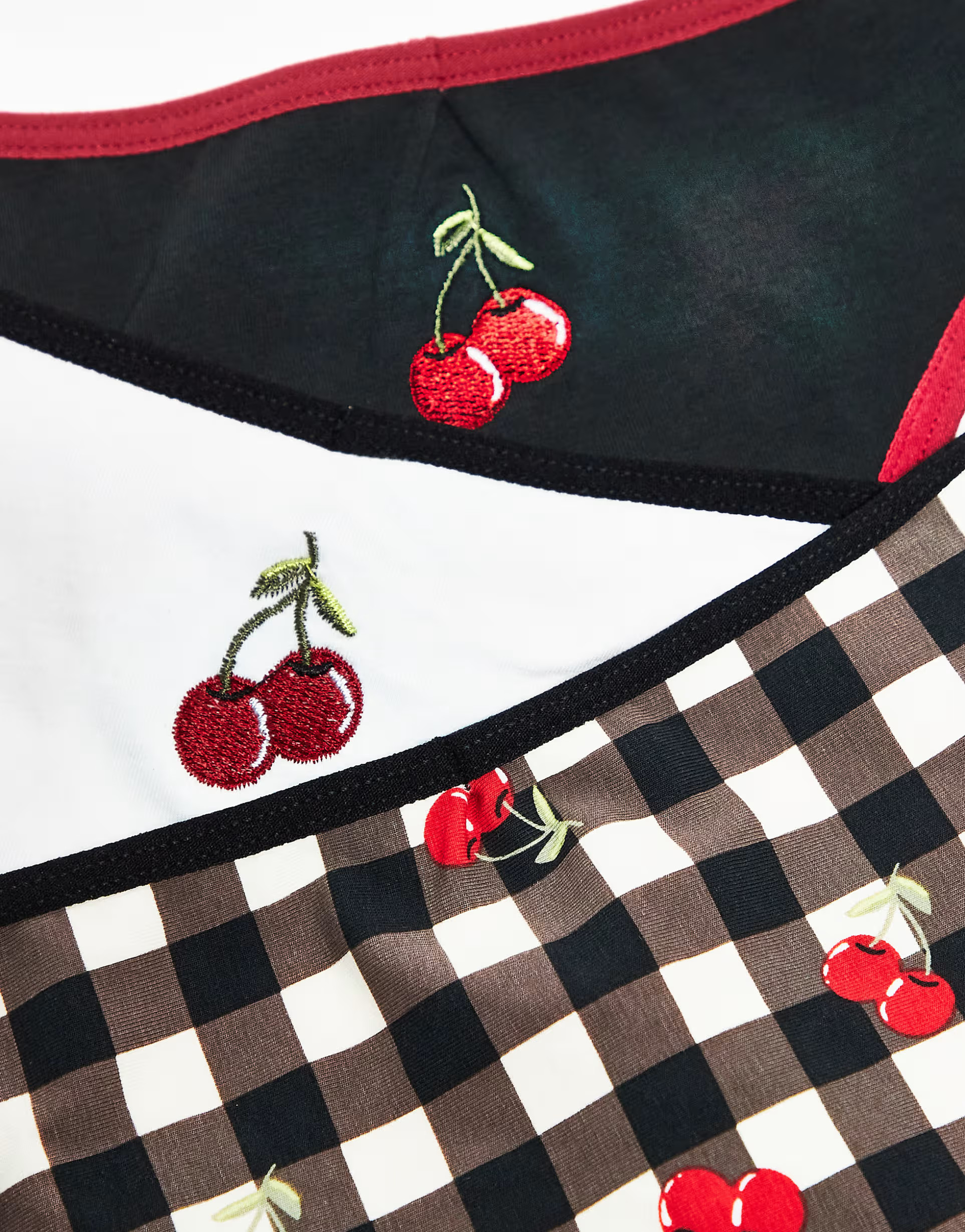 Daisy Street cherry embroidery multi pack thongs | ASOS (Global)