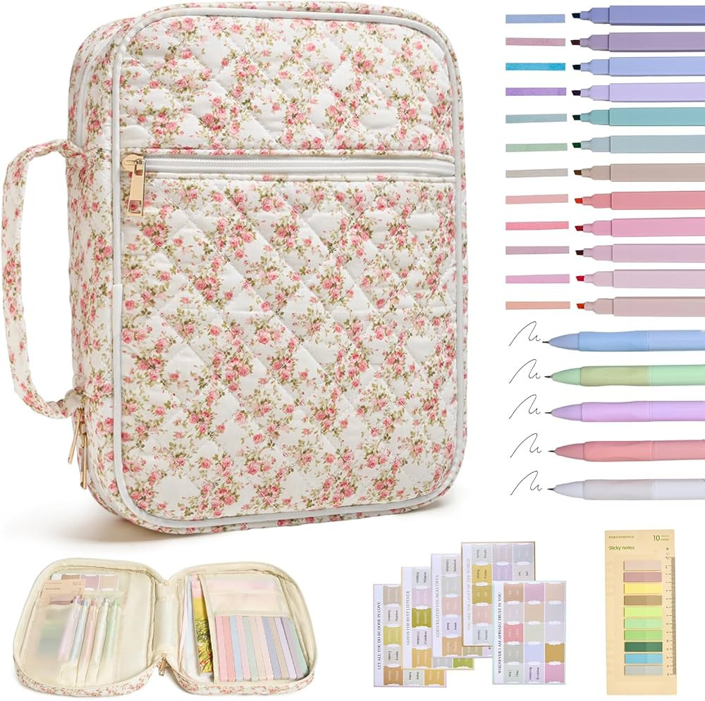 Bible Cover Case for Women Large Bible Cover with Durable Handle Quilted Bible Carrying Case for ... | Amazon (US)