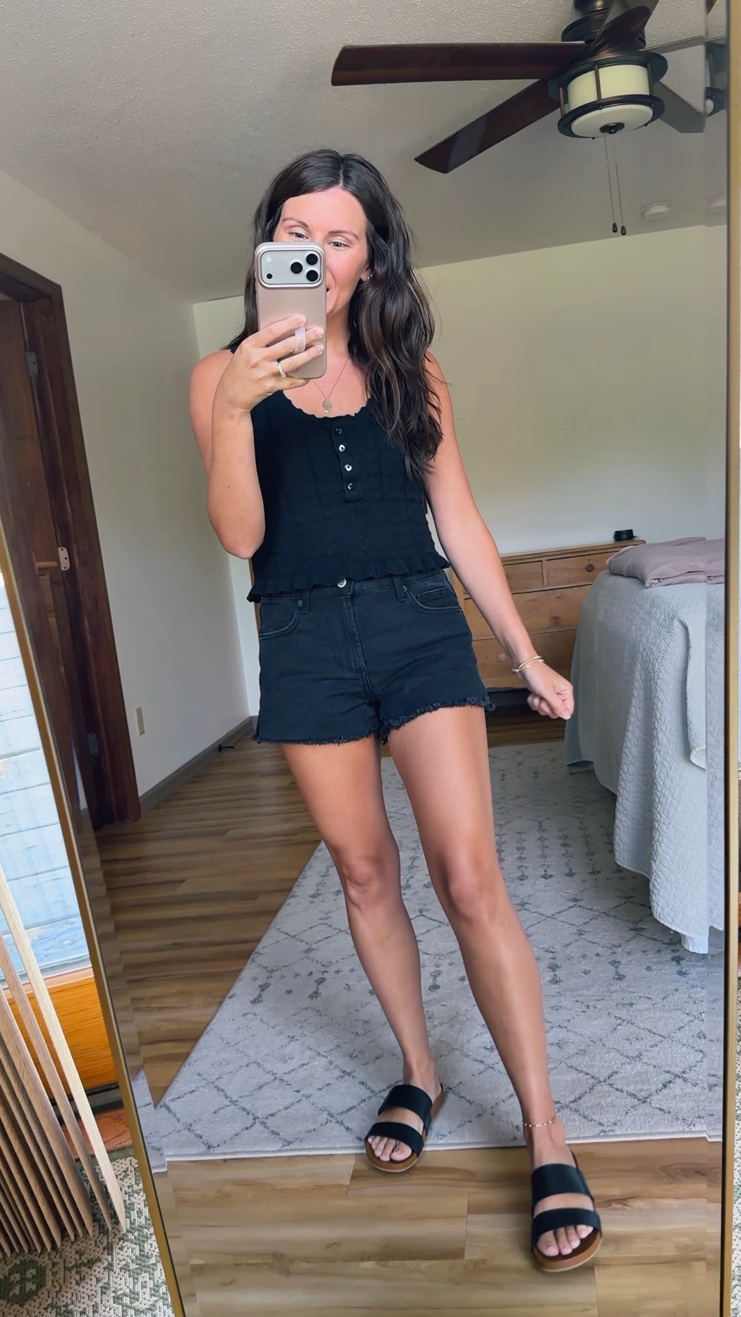 my tank is last year’s version, I linked this year’s version. I’m wearing xs. My shorts are size 00. I also linked some longer ones! My sandals are size 6.

#LTKPetite #LTKgrwm #LTKSeasonal