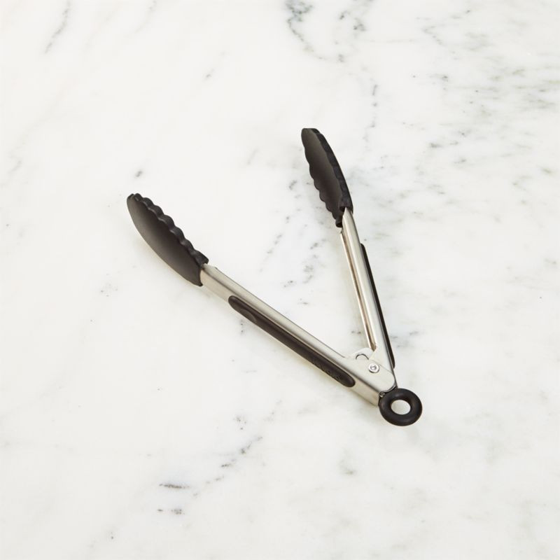 Tovolo Black Tip Mini Silicone Tongs + Reviews | Crate & Barrel | Crate & Barrel