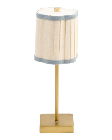 15x5.5 Rechargeable Lamp With Fluted Trimmed Lampshade | Marshalls