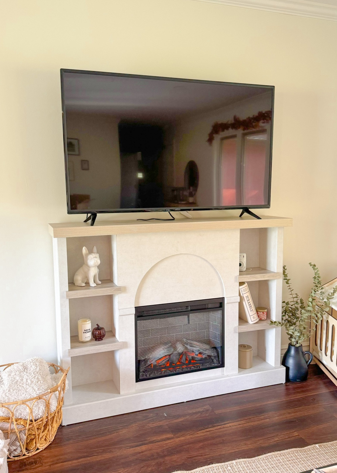 Ceramic faux fireplace living room tv stand!

#LTKhome