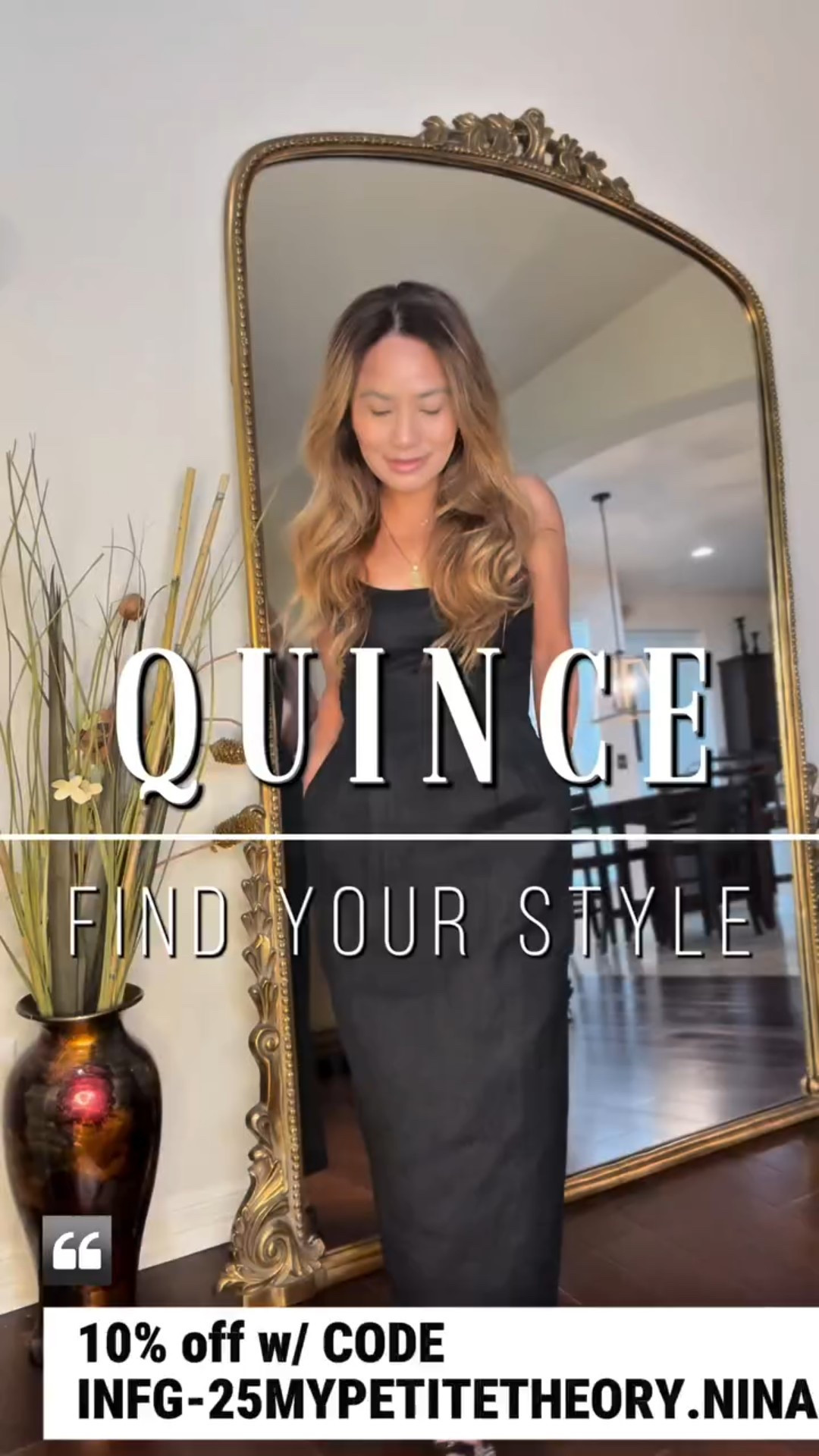 Sharing 3 of my @onequince onequince ultimate summer staples — lightweight, breathable, and effortlessly chic. ☀️🖤 But what I love most about these styles one are it’s versatility. You can throw on a cardigan or a sleek blazer, a belt and you’ve got an easy, polished look that’s totally office-appropriate. From beach days to office, Quince  really does it all! Check out Quince & Use my code to get 10% off.  @onequince #QuincePartner



Link to Buy:  https://shop.quince.com/mypetitetheorynina4v4

✔️100% European Linen Scoop Neck Midi Dress
✔️100% Organic Cotton Poplin Drop Waist Shirt Dress
✔️100% European Linen Tiered Maxi Dress
 𝒙𝒐, 𝑵𝒊𝒏𝒂 💋 #𝒎𝒚𝒑𝒆𝒕𝒊𝒕𝒆𝒕𝒉𝒆𝒐𝒓𝒚 

. ✦　　°　. 　●　　.　　˚　　　ﾟ　　　•　　　✦ 　　　 ‍　˚　　✦　　°　. 　●　　.　　˚　　　ﾟ　　　•　　　✦ 　　 ‍#ootd #grwm #outfitoftheday #outfitinspiration
#reelscreators❤️ #petitestyletips #ltkpetite #fashionreelcreator #petitebloggerstyle #waystowearit #getdresswithme  #minimaliststyledaily #chicstyling #SpringOutfits2025 #quietluxurystyle #creatorsearchinsights #whattowear #elevateyourstyle #styletips
