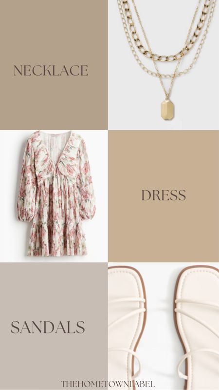 $15 necklace 
Floral dress
Easter dress
White sandals 

#LTKstyletip #LTKSeasonal