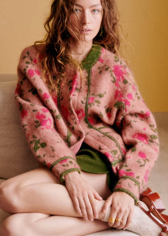 Veste Noah - Jardin Fleur - Kid mohair - Sézane | Sezane Paris