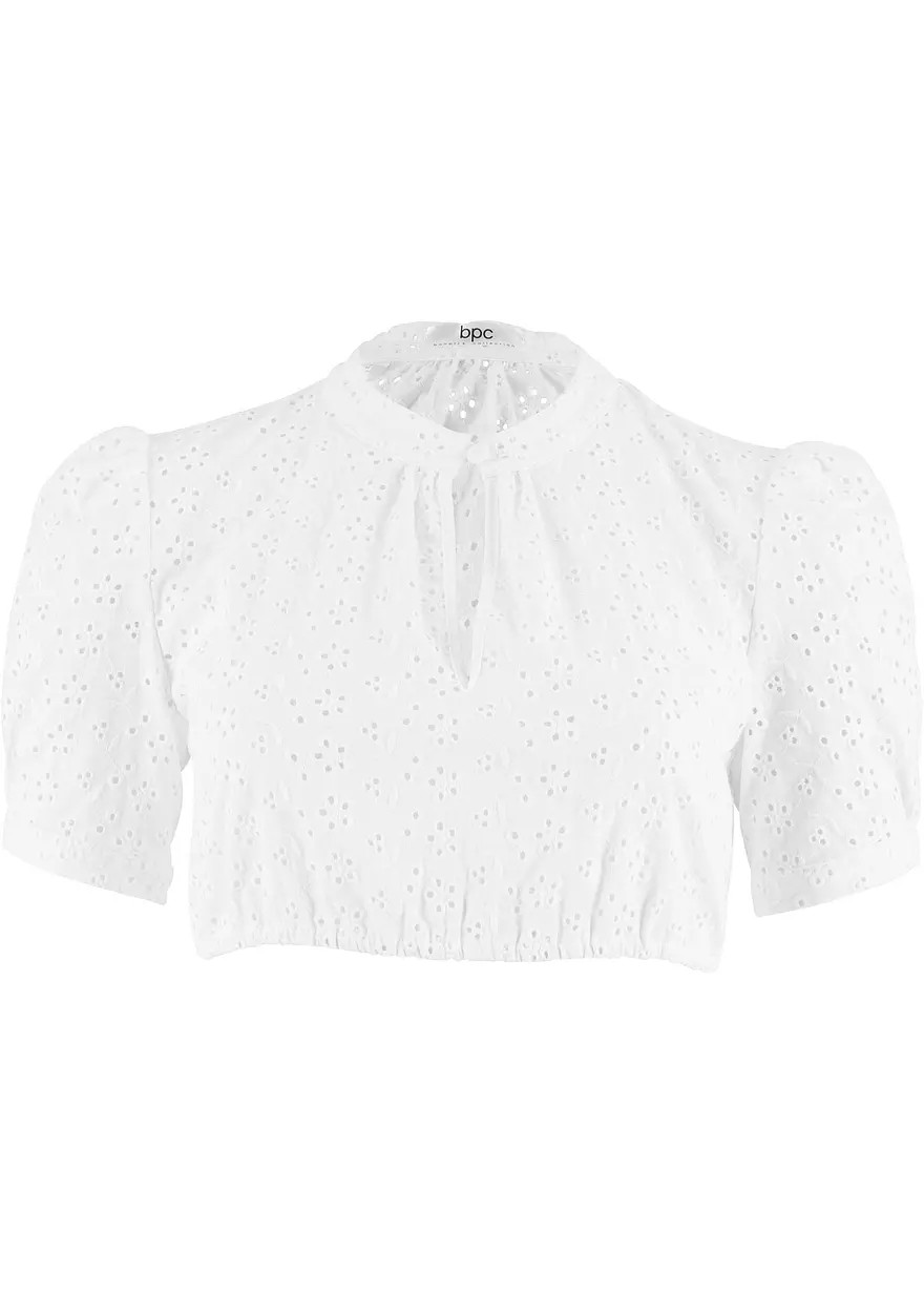 Sch\u00f6ne Dirndlbluse mit ansprechender Lochspitze und Puff\u00e4rmeln | Bonprix DE