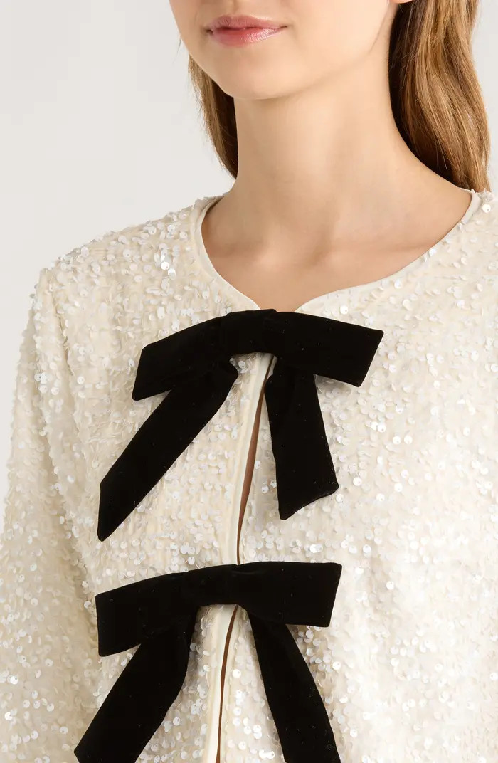 Sequin Velvet Bow Jacket | Nordstrom